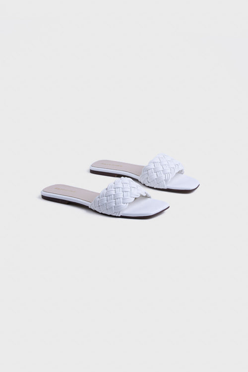 Sapphire - White Textured Flats