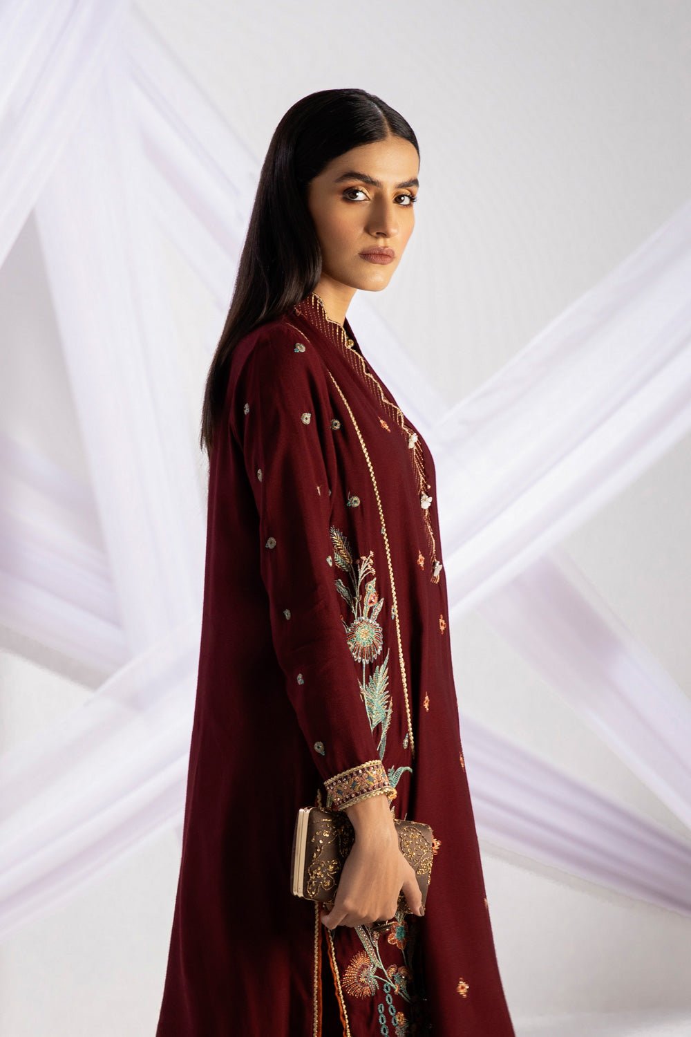 Sapphire - Embroidered Cotton Net Shirt