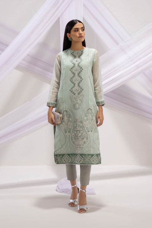 Sapphire - Embroidered Organza Shirt
