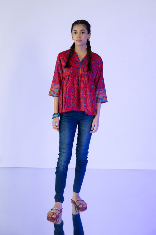 Sapphire- Printed Cotton Kurti