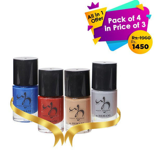 Wb By Hemani- All In 1 Pack Of 4 In Price Of 3 (nail Polish)