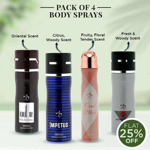 Wb By Hemani - Pack Of 4 - Body Sprays