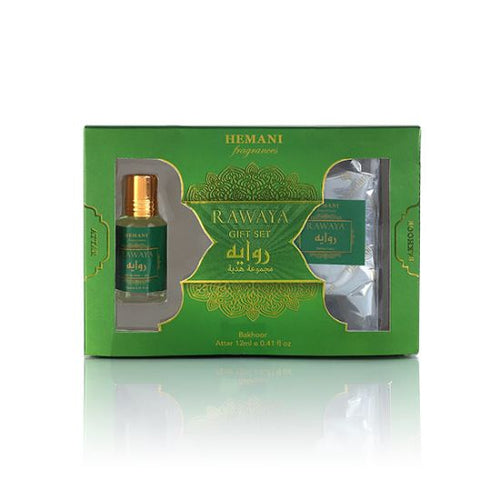 Hemani Herbals - Rawaya Bakhoor & Attar Gift Set