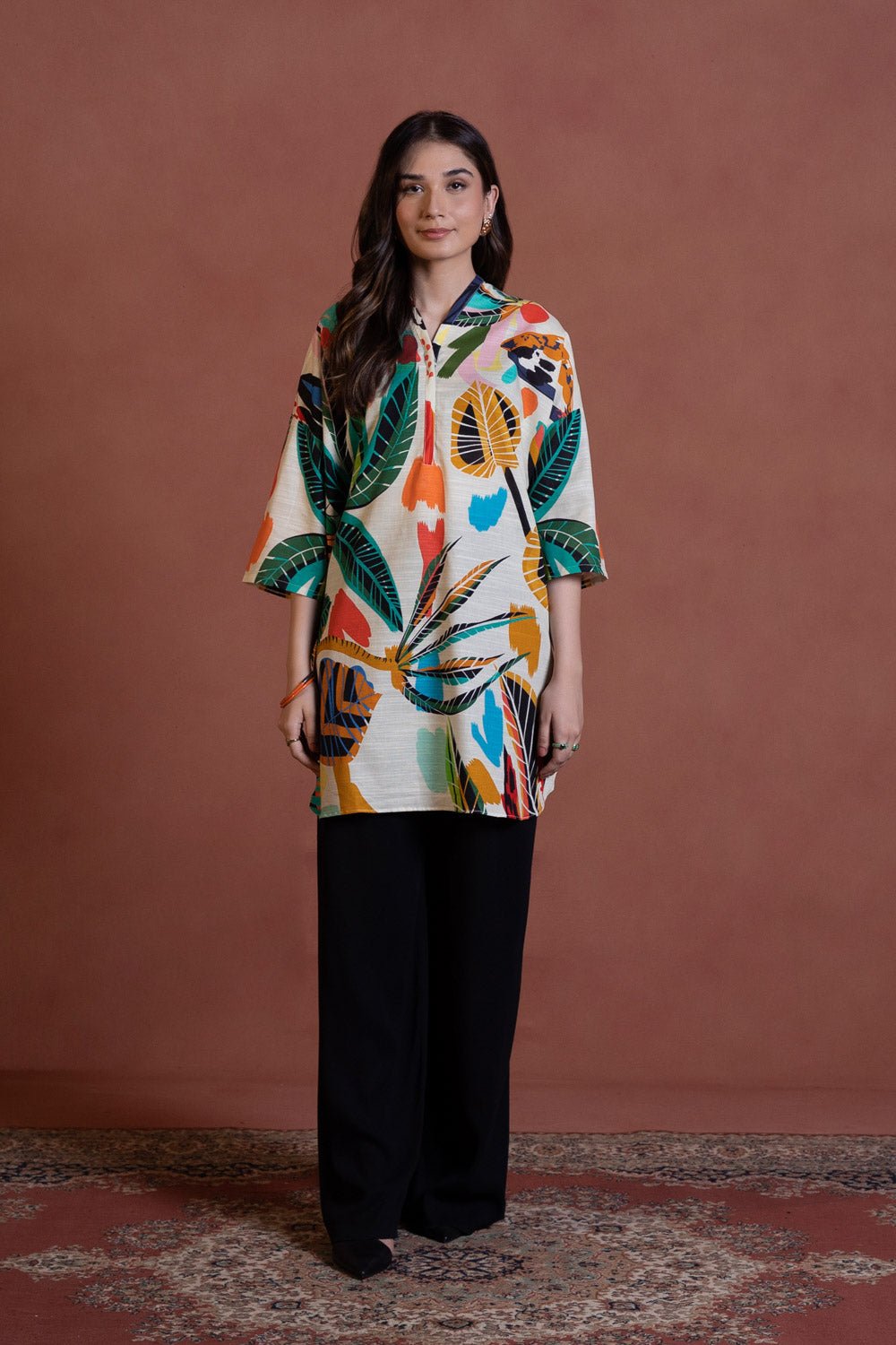 Sapphire - Printed Khaddar Shirt