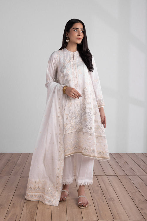 Sapphire- 2 Piece - Embroidered Cotton Net Suit- Without Trouser