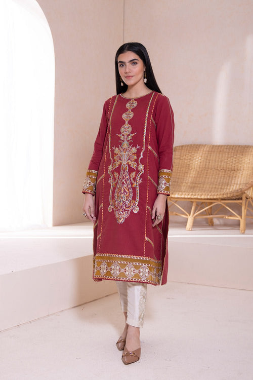 Sapphire - Embroidered Melange Shirt
