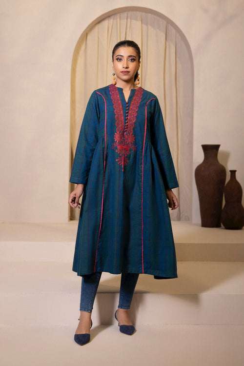 Sapphire - Embroidered Yarn Dyed Shirt