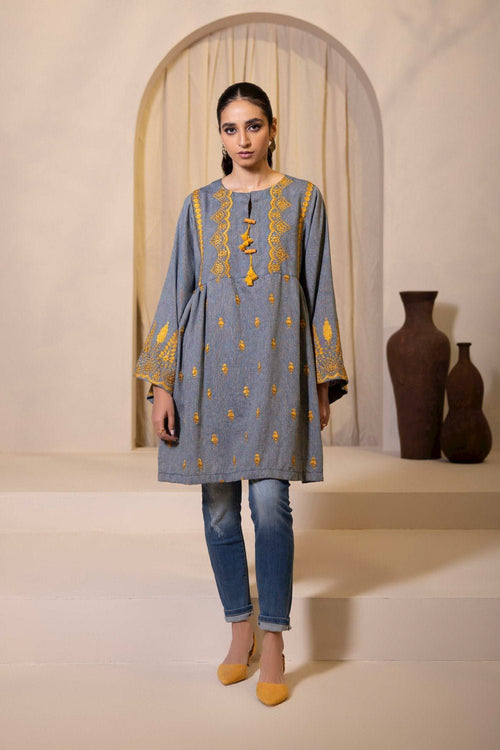 Sapphire - Embroidered Yarn Dyed Shirt