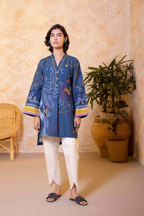 Sapphire - Embroidered Khaddar Shirt