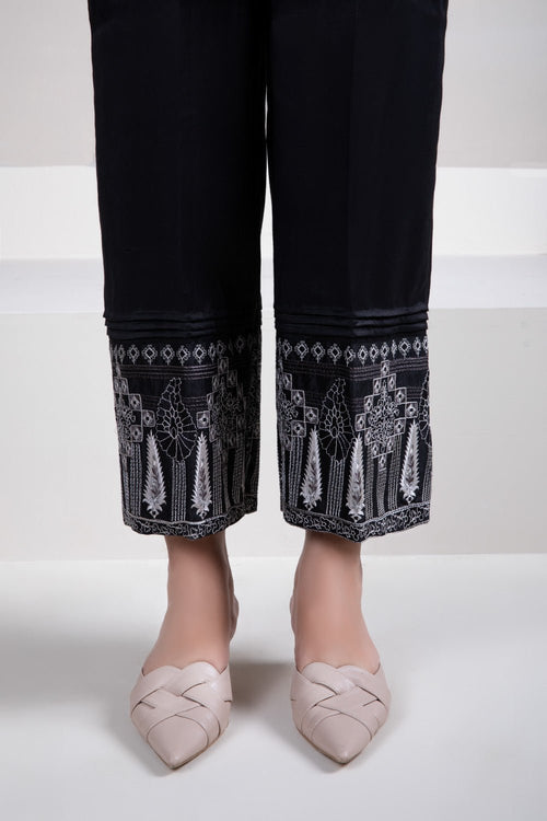 Sapphire - Embroidered Raw Silk Culottes