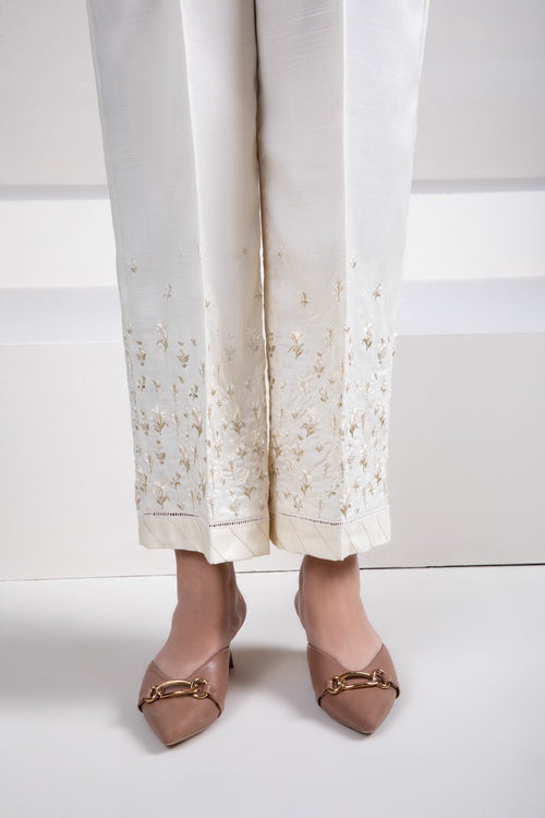 Sapphire - Embroidered Raw Silk Culottes