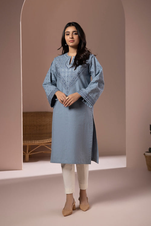 Sapphire - Embroidered Melange Shirt