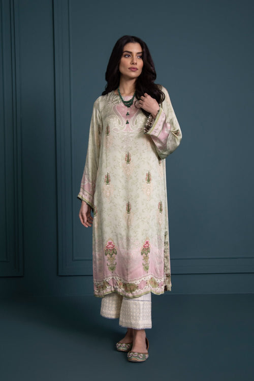 Sapphire - Printed Viscose Charmeuse Shirt