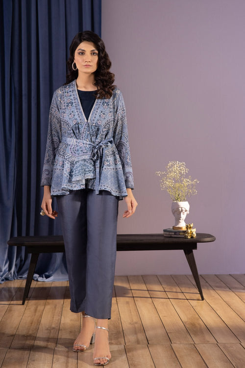 Sapphire - Printed Satin Shirt