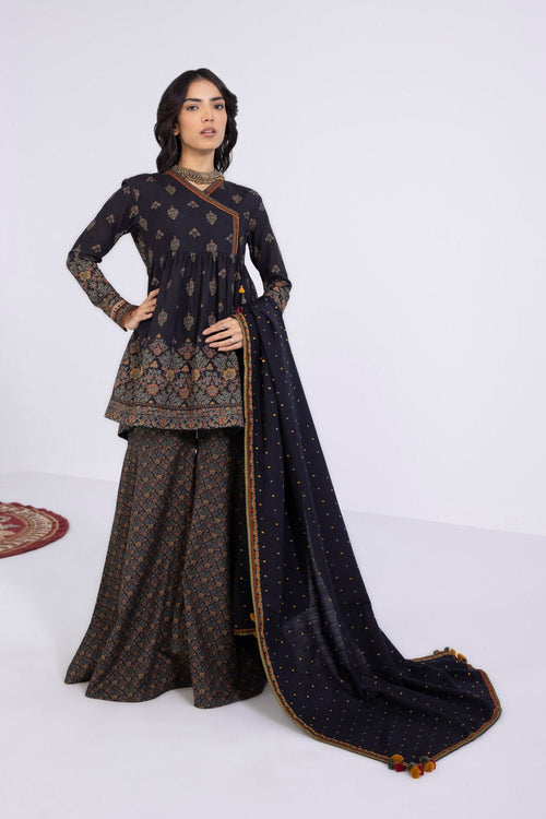 Sapphire- 3 Piece - Embroidered Khaddar Suit