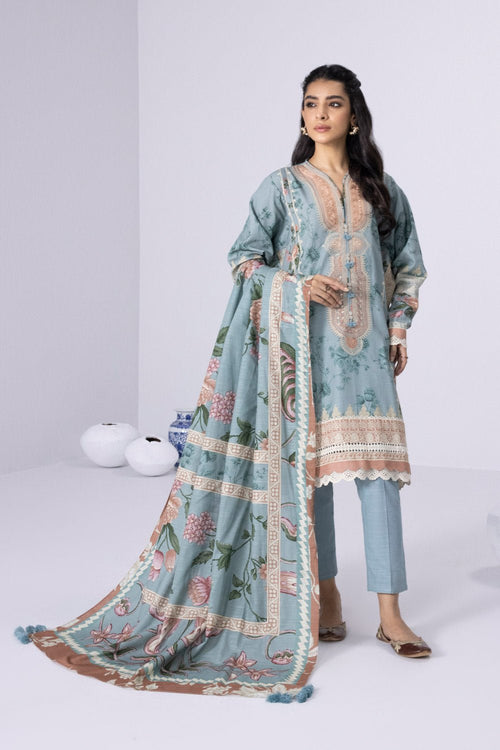 Sapphire- 3 Piece - Embroidered Khaddar Suit