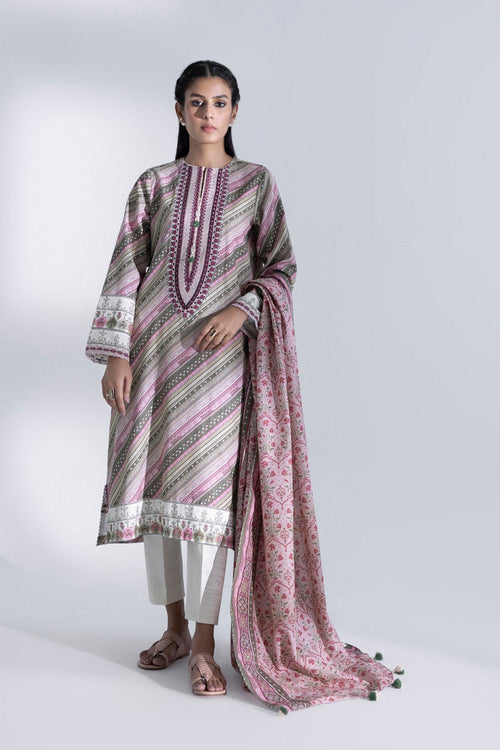 Sapphire- 3 Piece - Embroidered Khaddar Suit