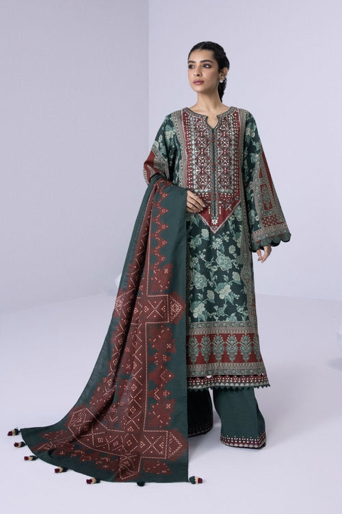 Sapphire- 3 Piece - Embroidered Khaddar Suit