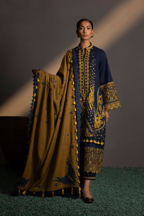 Sapphire- 3 Piece - Embroidered Khaddar Suit