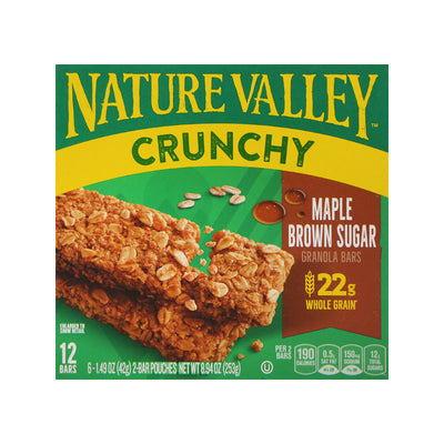 NATURE VALLEY CEREAL BAR MAPLE BROWN SUGAR 12PC 253 GM