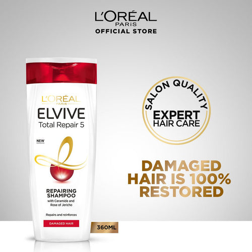 L'oreal Paris Elvive Total Repair 5 Shampoo 360 Ml - For Damaged Hair