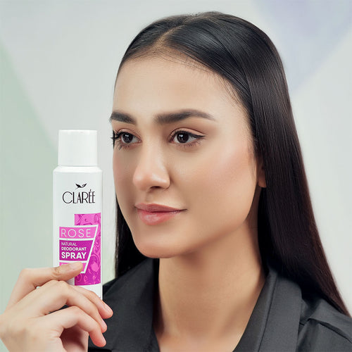 Claree- Rose Natural Deodorant Spray - Citrus And Floral