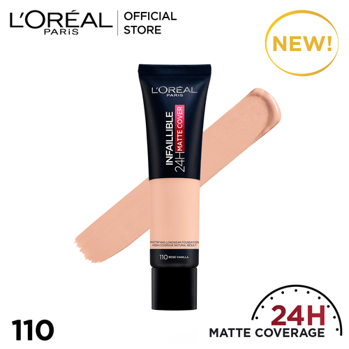 Loreal Paris Infallible 24h Matte Cover Liquid Foundation - 110 Rose Vanilla