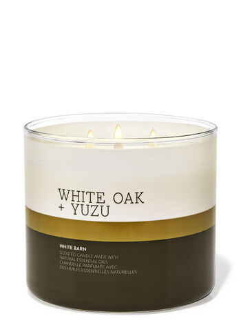 Bath & Body Works White Oak & Yuzu 3 Wick Candles 414gms