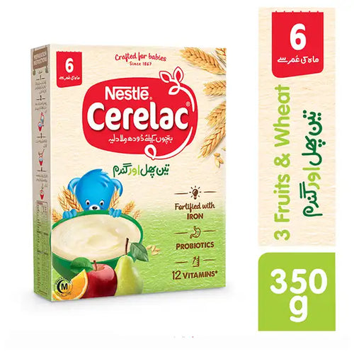Nestlé Cerelac 3 Fruits & Wheat Baby Cereal 350g