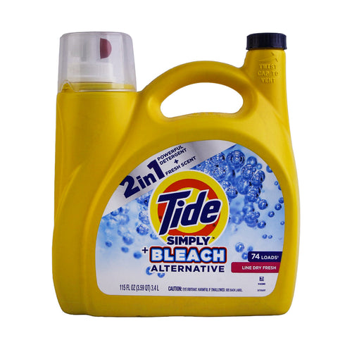 TIDE BLEACH 2IN1 ALTERNATIVE LINE DRY FRESH 74 LOADS 3.4 LTR