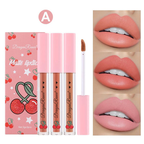 Dragon Ranee - 3pcs Matte Lipsticks Set A
