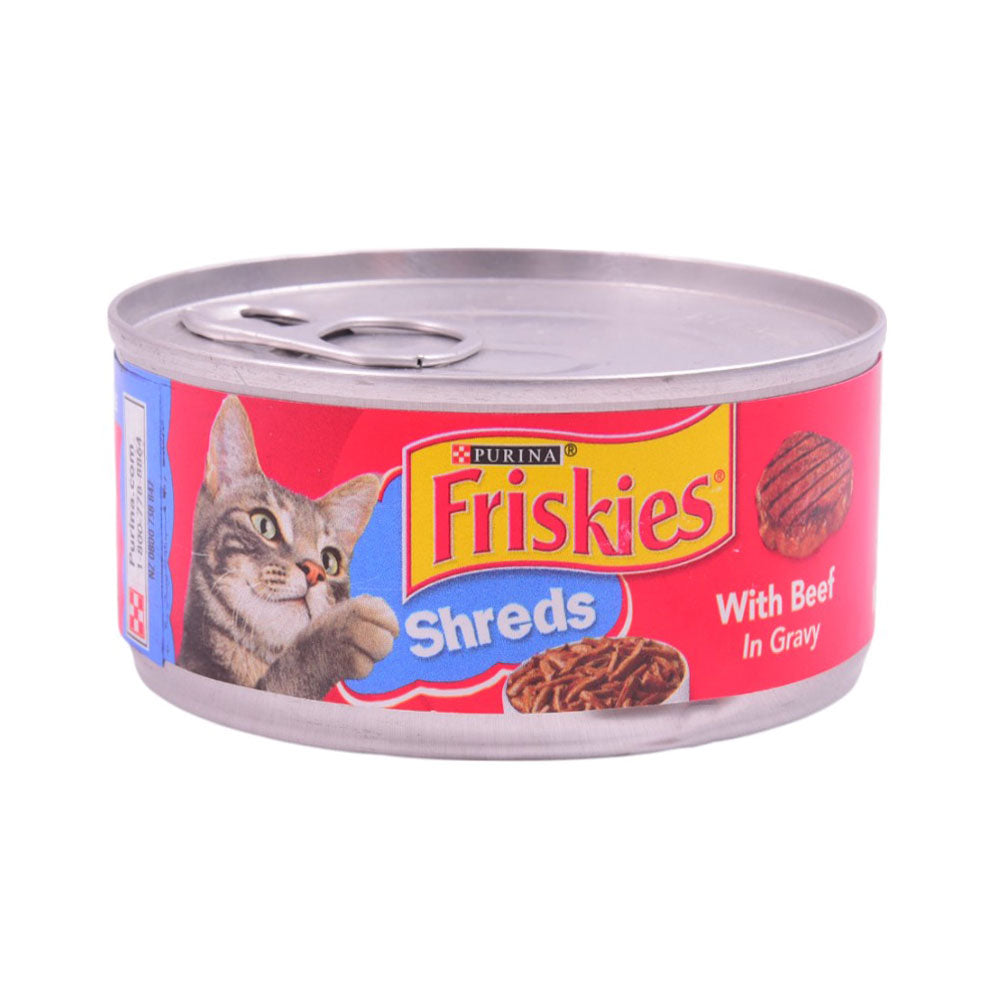 PURINA FRISKIES CAT FOOD SAUORY SHREDS BEEF IN GRAVY 156 GM