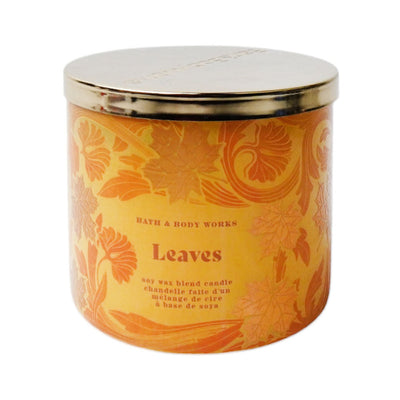 BATH & BODY WORKS CANDLE 3 WICK LEAVES 411 G