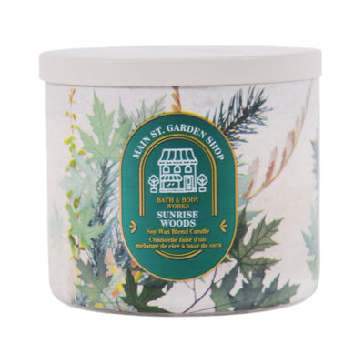 BBW BODY CANDLE 3 WICK SUNRISE WOODS 411 GM