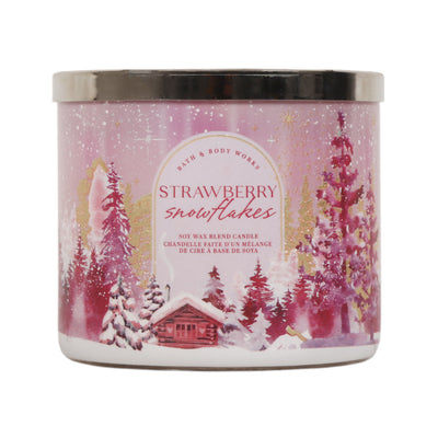 BBW CANDLE 3 WICK STRABERRY SNOWFLAKES 411 G