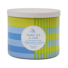 BBW SCENTED CANDLE 3 WICK WHITE TEA & SAGE SOY WAX BLEND CAN