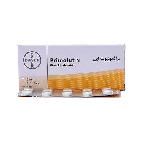 Primolut N Tablets 5mg (3 Strips x 10 Tablets) - Norethisterone