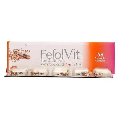 Fefolvit Spansule Capsules 56s | Iron & Folic Acid Supplement