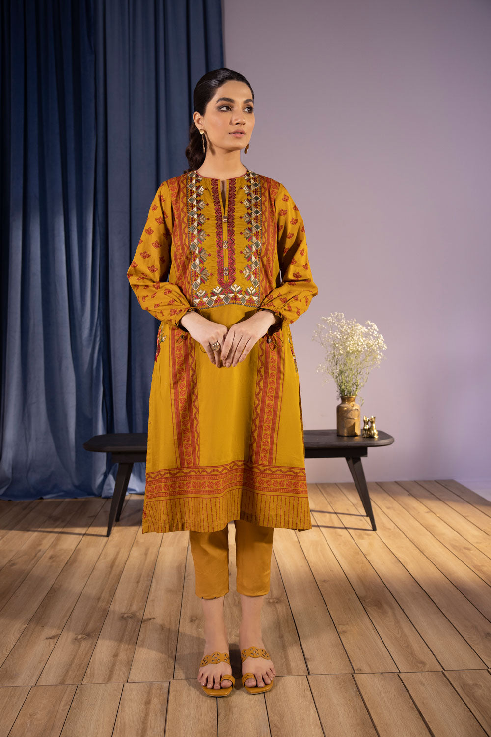 Sapphire - Embroidered Lawn Shirt