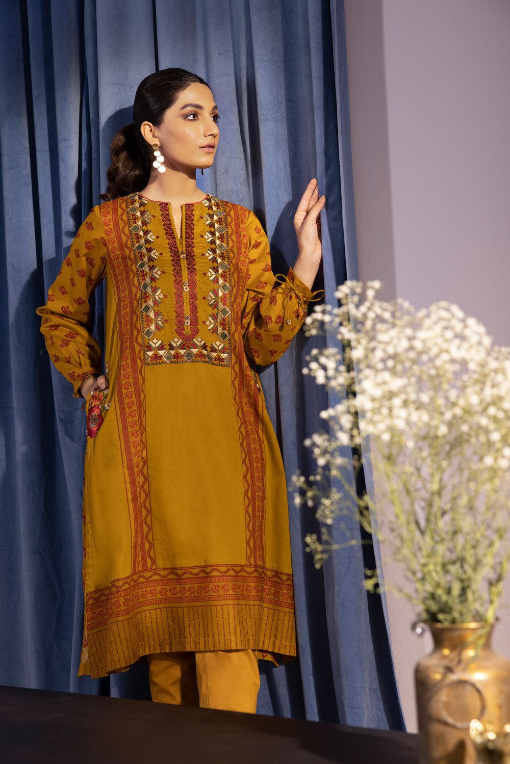 Sapphire - Embroidered Lawn Shirt