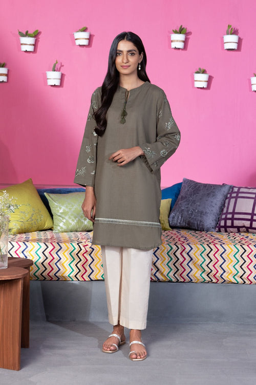 Sapphire - Embroidered Melange Shirt