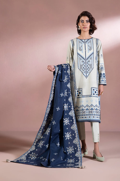 Sapphire - Embroidered Khaddar Suit