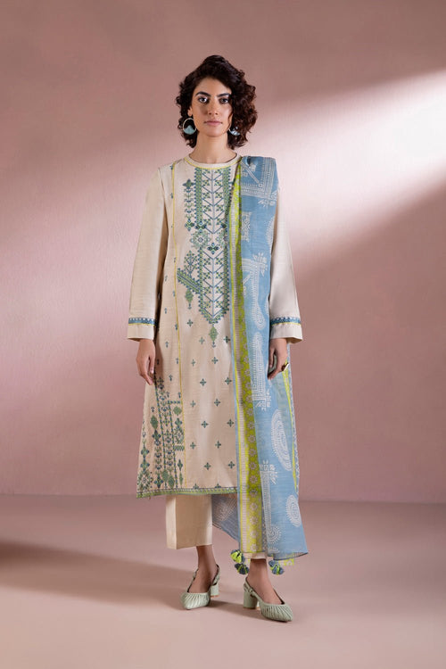 Sapphire - Embroidered Khaddar Suit