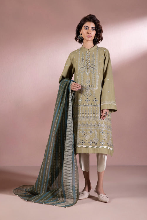 Sapphire - Embroidered Khaddar Suit