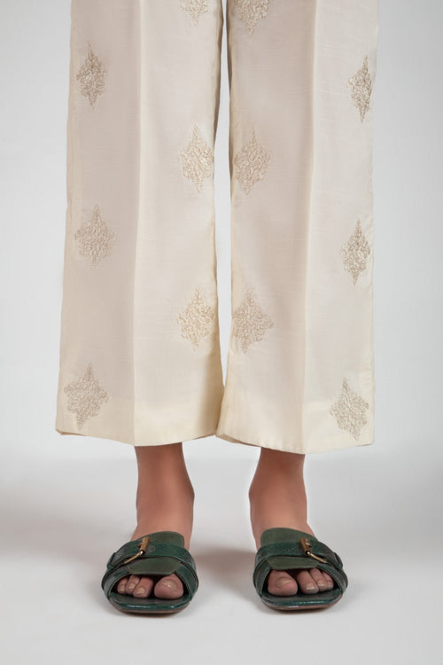 Sapphire - Embroidered Raw Silk Culottes