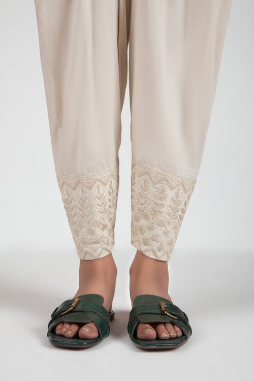 Sapphire - Embroidered Raw Silk Shalwar