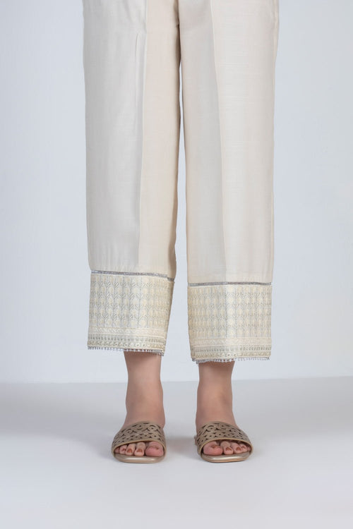 Sapphire - Embroidered Raw Silk Culottes