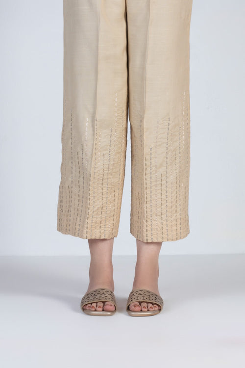 Sapphire - Embroidered Raw Silk Culottes
