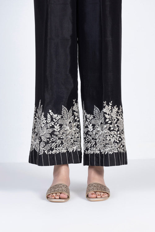 Sapphire - Embroidered Raw Silk Culottes