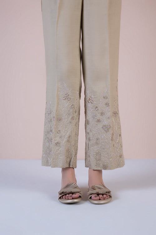 Sapphire - Embroidered Raw Silk Culottes